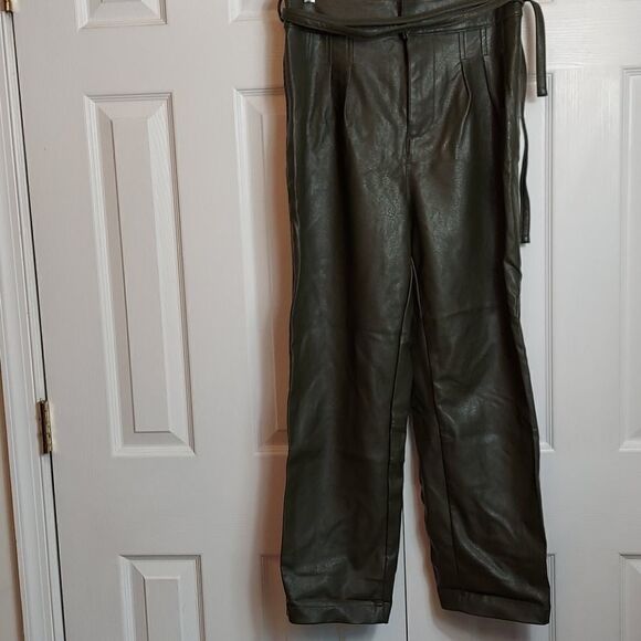 Urban Outfitters Maya Green Vegan Leather Pants 6 - Picture 4 of 9